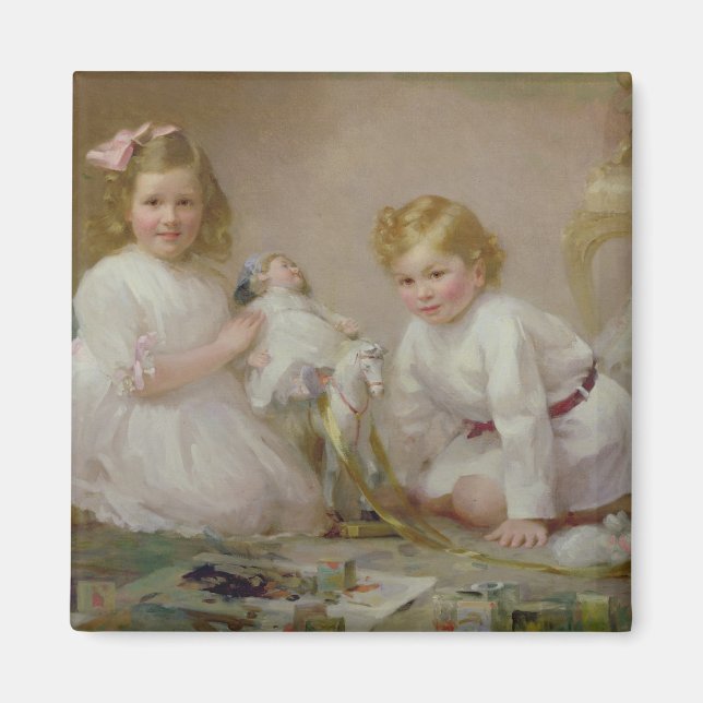 Íman Um Irmão e Irmã Brincando, 1915 (Frente)