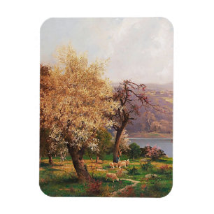 Íman Um lago de paisagem em Primavera por Adolf Kaufman