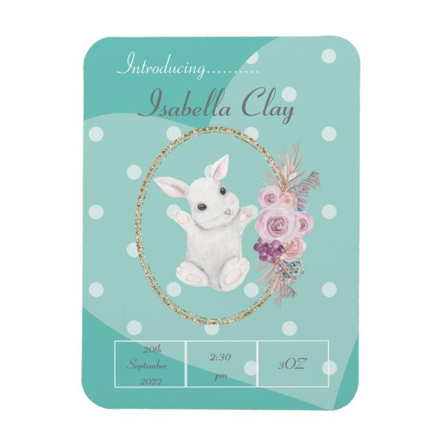 ÍMAN  UM MAGNET DE FOTO DE ANÚNCIO DE NASCIMENTO PERSONA (Vertical)