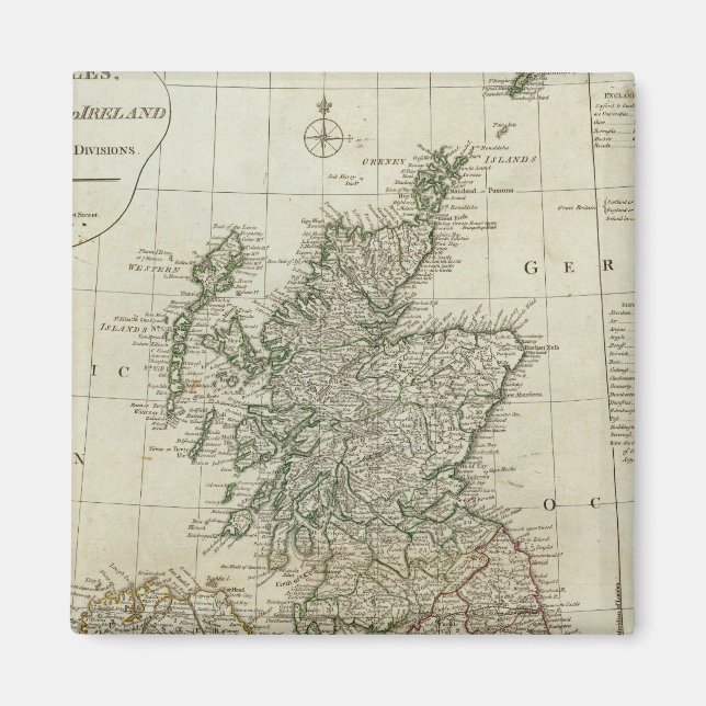Íman Um mapa completo das Ilhas Britânicas (Frente)