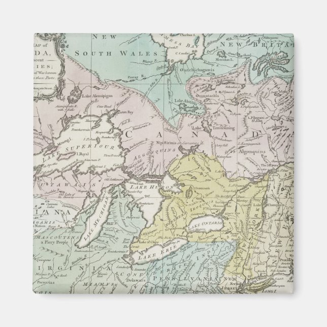 Íman Um mapa preciso do Canadá, 1761 (Frente)