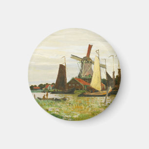 Íman Um moinho de vento em Zaandam Claude Monet
