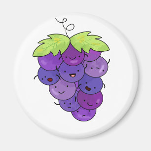 Íman Um Monte De Uvas Kawaii Bonito