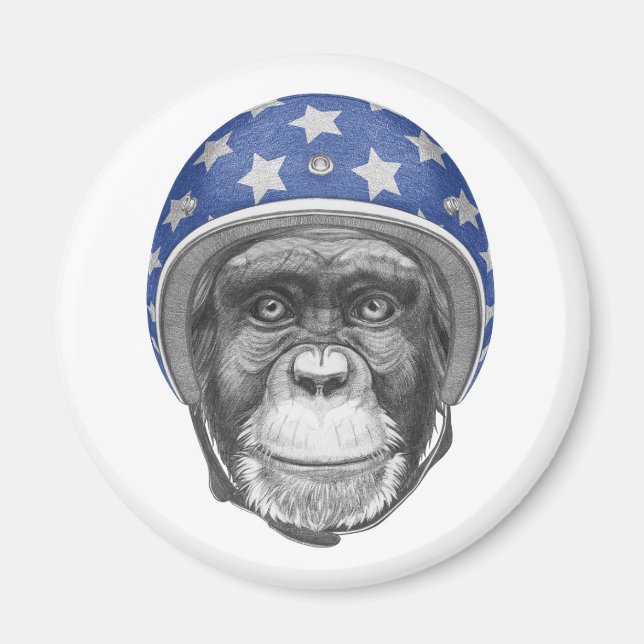 Íman Um motociclista Chimpanzé (Frente)