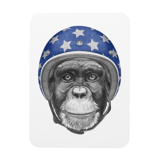 Íman Um motociclista Chimpanzé (Vertical)