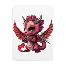 Um Namorados de Dragão Vermelho com Cauda do Coraç