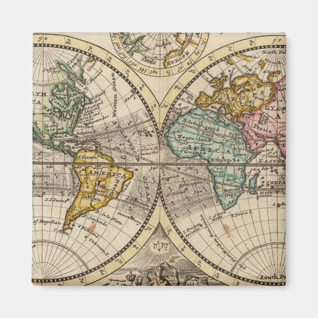 Íman Um novo mapa do mundo com ventos comerciais (Frente)