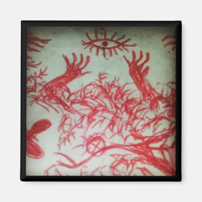 Íman um olho que você acredita desenhar olho vermelho (Frente)