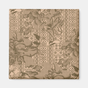Íman Um padrão floral vintage com um intricado desi cas