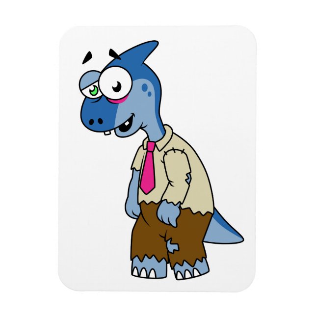 Íman Um Parasaurolofo De Cartoon Vestiu Como Zombie. (Vertical)