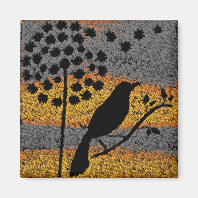 Íman Um pássaro entre o imã das penas (Frente)