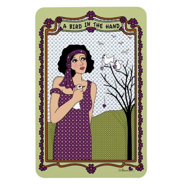 Íman Um Pássaro no Magneto Flex Hand_A_ 4"x6" (Vertical)