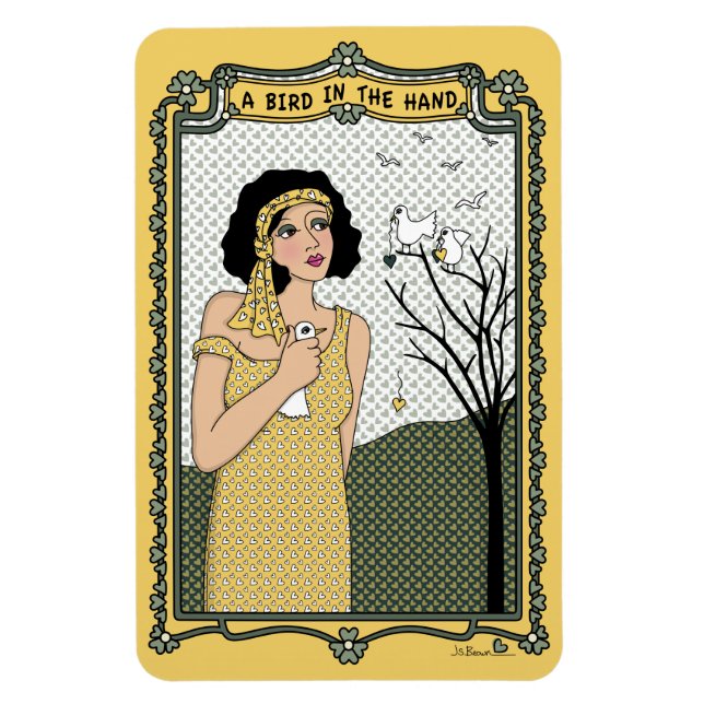 Íman Um Pássaro No Magneto Flex Hand_C 6"x4" (Vertical)