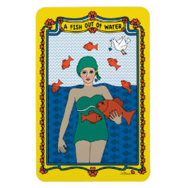 Íman Um Peixe Fora d'Água_B_4x6 Ímã de Geladeira