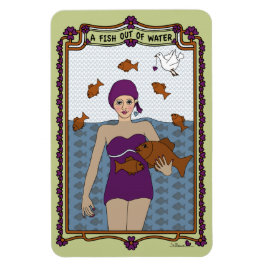 Íman Um Peixe Fora de Água_A_4x6 Frigorífico Magnet