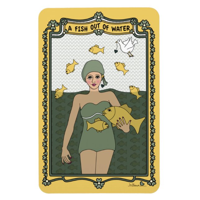 Íman Um Peixe sem Água_C_4x6 do Magnete do Refrigerador (Vertical)