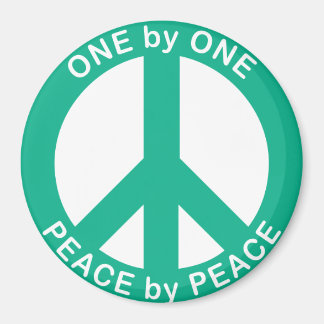 Íman Um por um ímã redondo Peace by Peace de 3 polegada