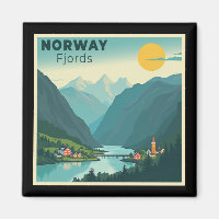 Um Poster de viagens Clássico Nostálgico - Fjords 