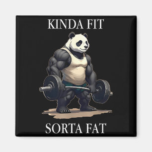 Íman Um pouco em forma um pouco gordo panda da academia