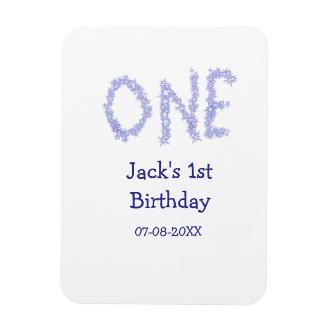 Íman Um primeiro aniversario moderno de menino brilhant (Vertical)