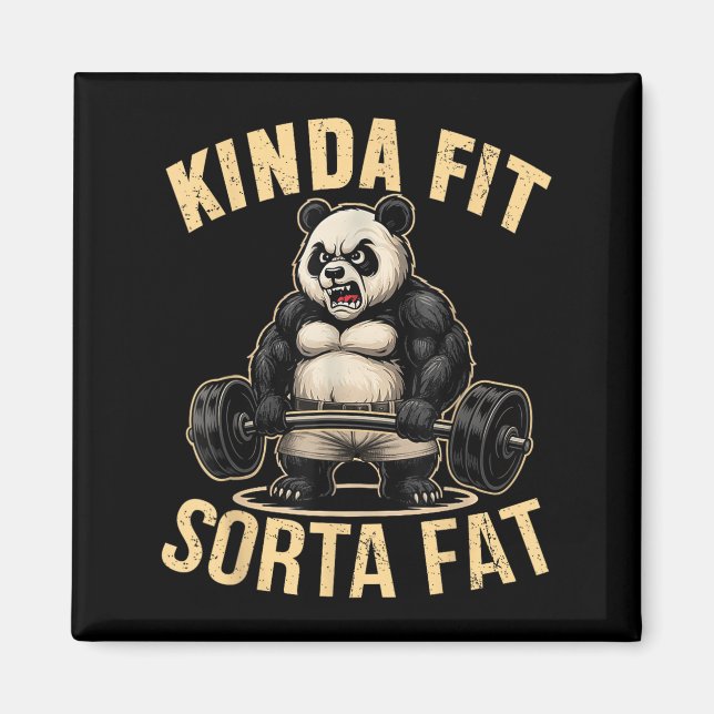 Íman Um Tanto em Forma Meio Gordo - Panda de Academia E (Frente)
