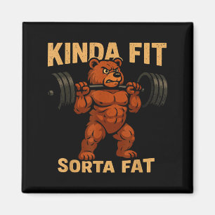 Íman Um Tanto em Forma Meio Gordo Urso de Desenho Anima