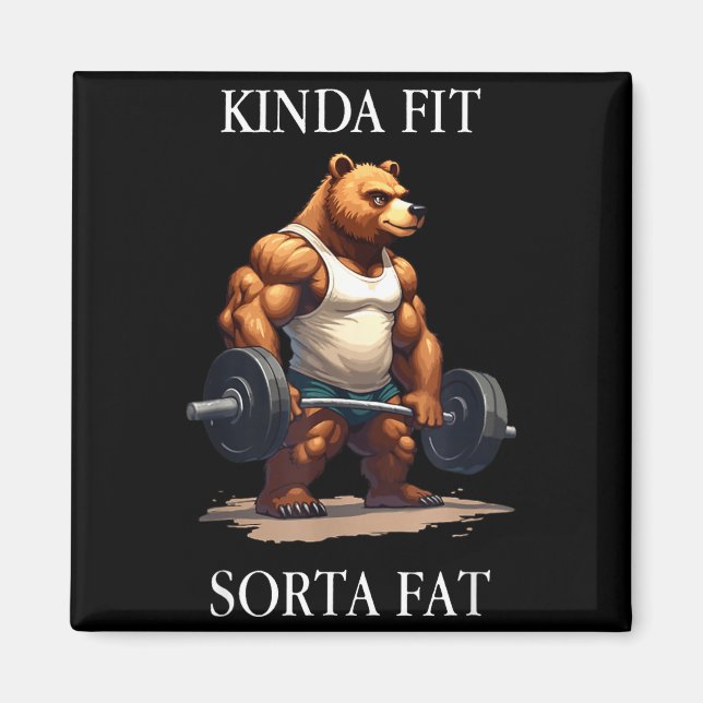 Íman Um Tanto em Forma Meio Gordo - Urso Engraçado Leva (Frente)