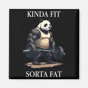 Íman Um tanto em forma um pouco gordo panda engraçado d