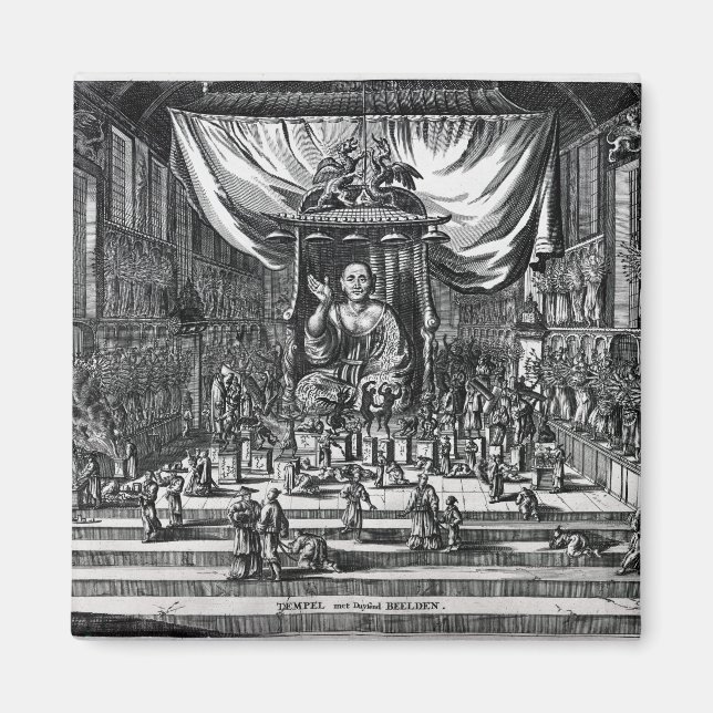 Íman Um templo budista, uma ilustração (Frente)