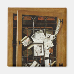 Íman Um trompe - l ' oeil de um armário vitrificado