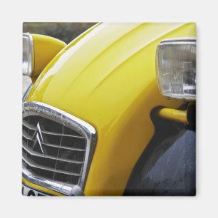 Íman Um velho Citroen 2CV 2 CV preto e amarelo, detalhe