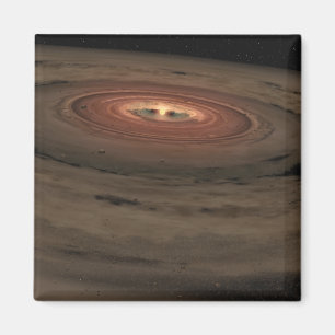 Íman Uma anã marrom cercada por um disco giratório