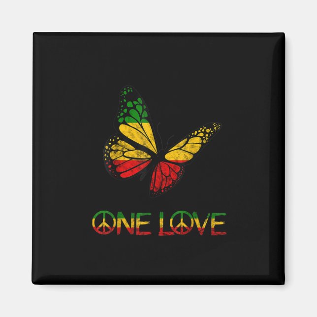Íman Uma Borboleta de Amor Rasta Reggae Peace (Frente)
