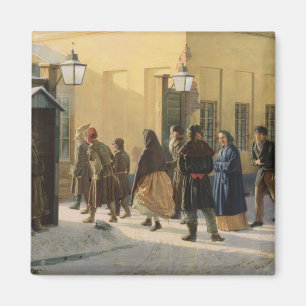Íman Uma cena da rua, fora de uma prisão, 1868