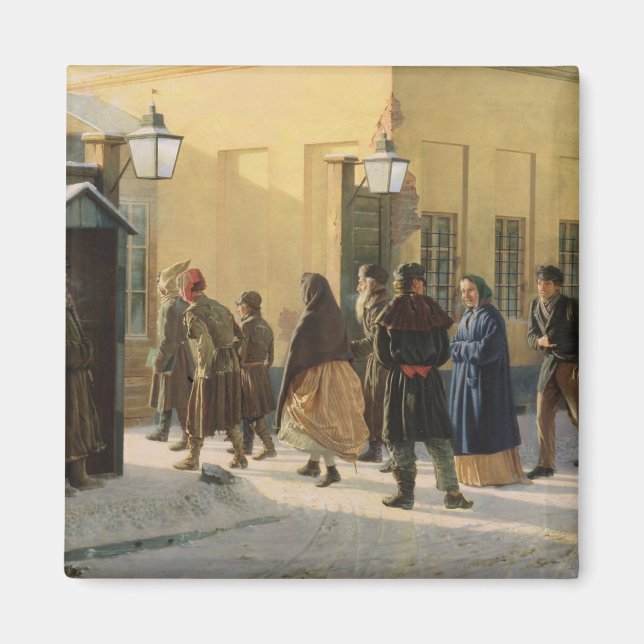 Íman Uma cena de rua, fora de uma prisão, 1868 (Frente)