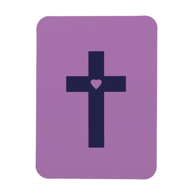 Íman Uma cruz com coração (Vertical)