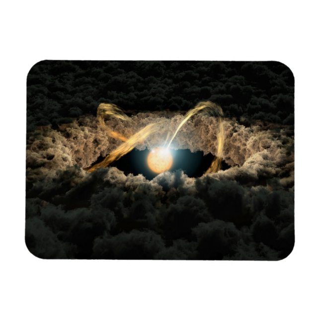 Íman Uma Estrela Cercada Por Um Disco Protoplanetário (Horizontal)