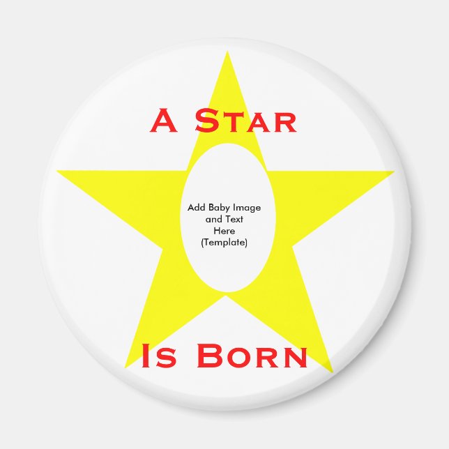 Íman Uma estrela é o Nascer - Adicionar imagem do bebê  (Frente)