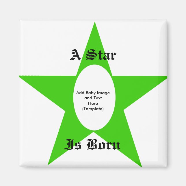 Íman Uma estrela é o Nascer - Adicionar imagem do bebê  (Frente)