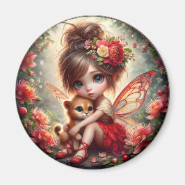 Íman Uma Fada e seu Cubo Leão - Magneta Vermelha