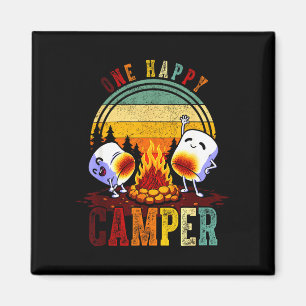 Íman Uma feliz viagem de acampamento retrô de marshmall