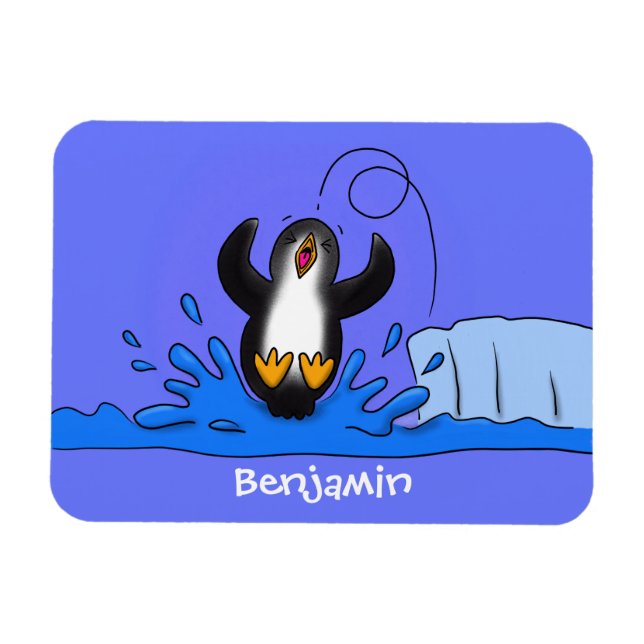 Íman Uma ilustração de desenho animado de pinguins de s (Horizontal)