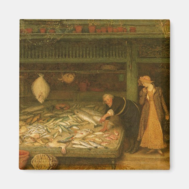 Íman Uma loja de peixeiro por Frederick Walker (Frente)