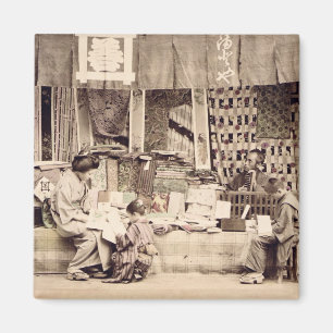Íman Uma loja japonesa de pano, c.1890 (phot colorido