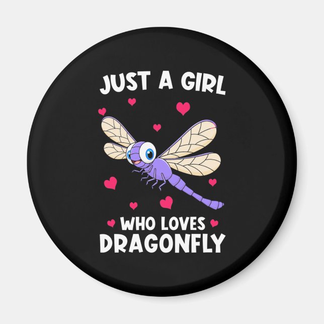 Íman Uma Menina Que Ama Dragonflies (Frente)
