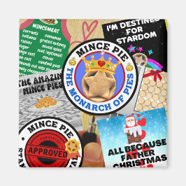 Íman Uma Montagem Mince Pie debaixo do Vidro da Magnify