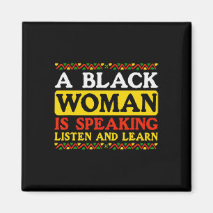 Íman Uma Mulher Negra Está Falando Escute E Aprenda A F