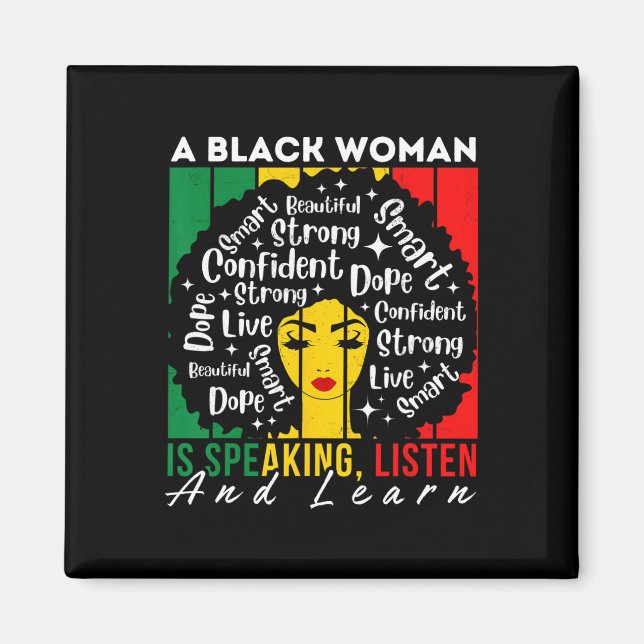 Íman Uma Mulher Negra Está Falando Ouça E Aprenda Afro  (Frente)