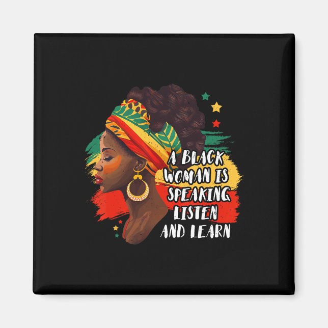 Íman Uma Mulher Negra Está Falando Ouça E Aprenda Melan (Frente)