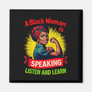 Íman Uma Mulher Negra Está Falando Ouça História Negra 
